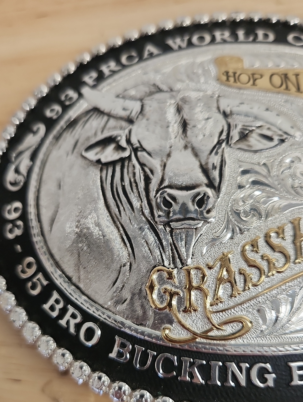 Rodeo Belt Buckle 1993  Silver Bucking Western Vintage - Picture 3 of 5